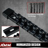 AMM 6-Piece Socket Organizer，3/8 inch Drive ABS Tools-Socket Holder，Heavy Duty Socket Racks，Premium Quality Socket Clip Rail Holder，The best tool trays in the garage
