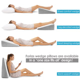 Forias 7.5" Wedge Pillow for Sleeping Bed Wedge Pillow for After Surgery Triangle Elevated Pillow Wedge for Acid Reflux Gerd Snoring Back Pain, Air Layer Removable Machine Wash Cover | Memory Foam Top