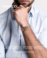 Feraco Copper Bracelet for Men Magnetic Therapy Bracelet Jewelry