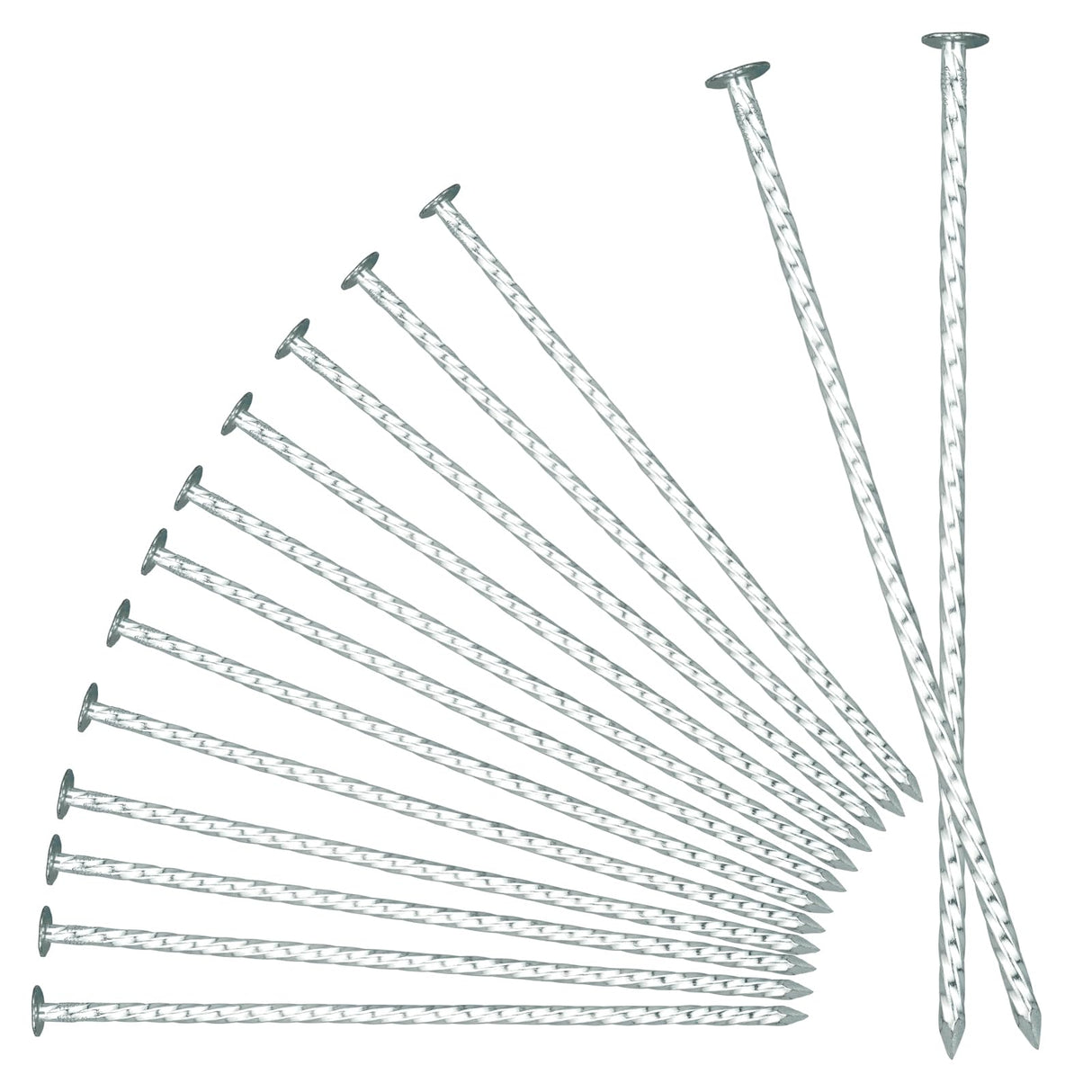 JPOIP 8" Heavy Duty Spiral Landscape Spikes - Solid Galvanized Metal Garden Stakes for Fixing Paver Edging, Weed Barriers, Artificial Turf, Tent and More (100 Pack)