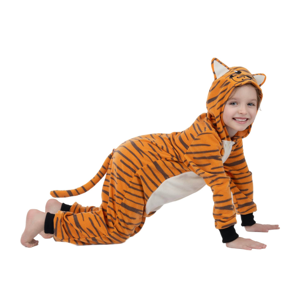 Rabtero Unisex Children Animal Onesie, Kids Girls Boys Tiger Costume, Halloween Costume Kids Tiger Onesie, Halloween Christmas Carnival Party Cosplay Costume for Kids 4-6