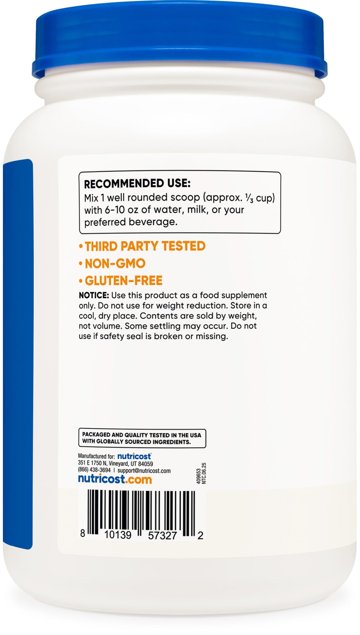 Nutricost Whey Protein Concentrate (Unflavored) 2LBS - Gluten Free & Non-GMO