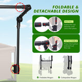 Gifeerory Universal Folding Wagon Push Handle Attachment for Camping Wagons/Strollers/Beach Carts,Upgraded Adjustable Wagon Handle Kit for Metal Round & Square Frame