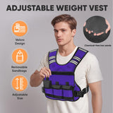 APEXUP Adjustable Weighted Vest, 4-10lb/12-18lb/20-32lb Vest with 6 Ironsand Weights and Large Pocket, Weight Vest for Men Women Strength Training, Running, Walking (12-18lb, Purple)