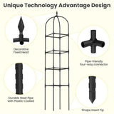 2 Pack 70.87" Garden Obelisk Trellis for Climbing Plants, Pyramid Design for Roses, Clematis, Jasmine, and Vegetable Vines, Indoor & Outdoor Use, Black