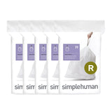 simplehuman Code R 100 Count, Dispenser Pack Custom Fit Liners, Drawstring Trash Bags, 10 Liter / 2.6 Gallon, White