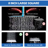 Shower Head,8”Rain Shower Head with Handheld Spray Combo with 11'' Angle Adjustable Extension Arm/Flow Regulator/Shower System,High Pressure Rainfall Shower Head Bathroom,Chrome