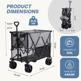DUMOS Double Decker Wagon 440LBS, Collapsible Folding Beach Wagon 400L