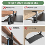 UPGRAVITY Extra Large Keyboard Tray Under Desk - Slide Out with Sturdy C-Clip Mount System, 31.5" (35.8" Including Clamps) x 11.8" Put-Out Keyboard Tray Computer Drawer for Ergonomic Typing, Black