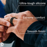 QALO Men's Silicone Ring, for Men - Mens Crosshatch, Dark Grey, Size 10