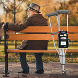 supregear Crutch Accessories Bag, Water-Resistant Storage Pouch with Cup Holder and Multiple Pockets, Large Capacity Organizer for Underarm Crutches, Black