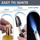TAUSOM Propane Torch Hose Kit, Mapp Gas Torch Heat 3600℉ Map Gas Torch Kit Trigger Start & Heat Adjustment, Soldering Welding Torch Fuel by MAPP, Map/Pro,Propane(Includes Cylinder Clip)