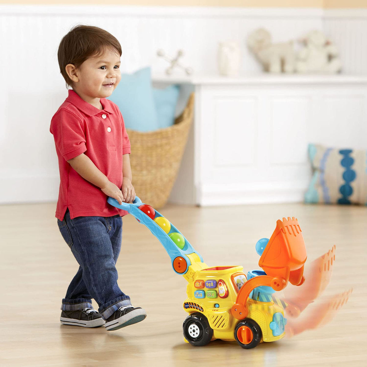 VTech Pop-a-Balls Push and Pop Bulldozer, Yellow