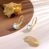 1.0ct Moissanite Gold Dangle Earrings for Women Drop Leverback Earrings