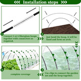 6 Sets of Garden Netting Kit for Raised Beds 10 x 33 FT Strong Mesh Netting
