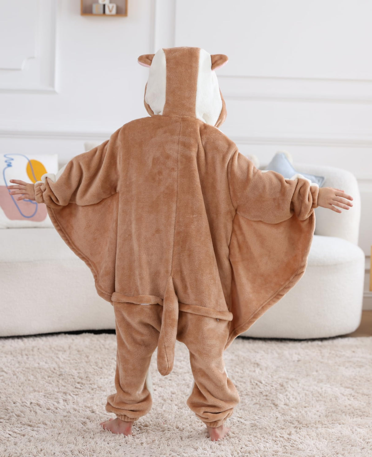 ATOZ Unisex Children Animal Flying Squirrels Onesie, Halloween Costume Pajamas Christmas Cosplay Sleepwear For Boys Girls 10-11Y