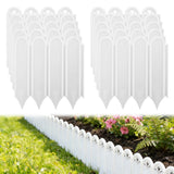 8.7'' H Connectable Garden Landscape Edging - 6.5ft Total Length No Need Digging Lawn Fence Border White Panels for Dividing Yard Flower Bed Areas