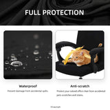 Water Resistant Stretch Computer Office Chair Cover with Armrest Covers Durable Zipper Universal Washable Removable Spandex Rotating Boss Chair Slipcovers Anti-dust Soft Desk Chair Seat Protector