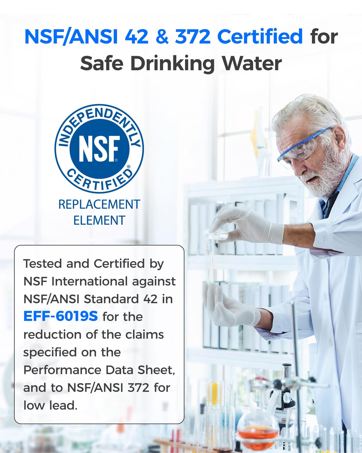 Waterdrop Replacement for GE® RPWFE®, RPWF (Built-in CHIP) Refrigerator Water Filter, Compatible with GFE28GYNFS, GFE28GELDS, PFE28KELDS, PFE28KYNFS, GFD28GELDS, PWE23KELDS, 2 Filters