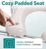 Soundfuse Toilet Seat Risers for Seniors, FSA HSA Eligible Raised Toilet Seat with Handles, Adjustable Height & Width, Cozy Padded 400lb Elevated Toilet Seat, Fit Any Toilet