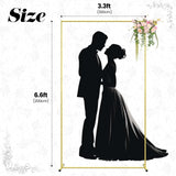 Metal Wedding Arch Backdrop Stand 6.6x3.3 FT Gold Square Balloon Arch Frame for Ceremony Party Birthday Bridal Baby Shower Anniversary Arbor Balloon Decoration