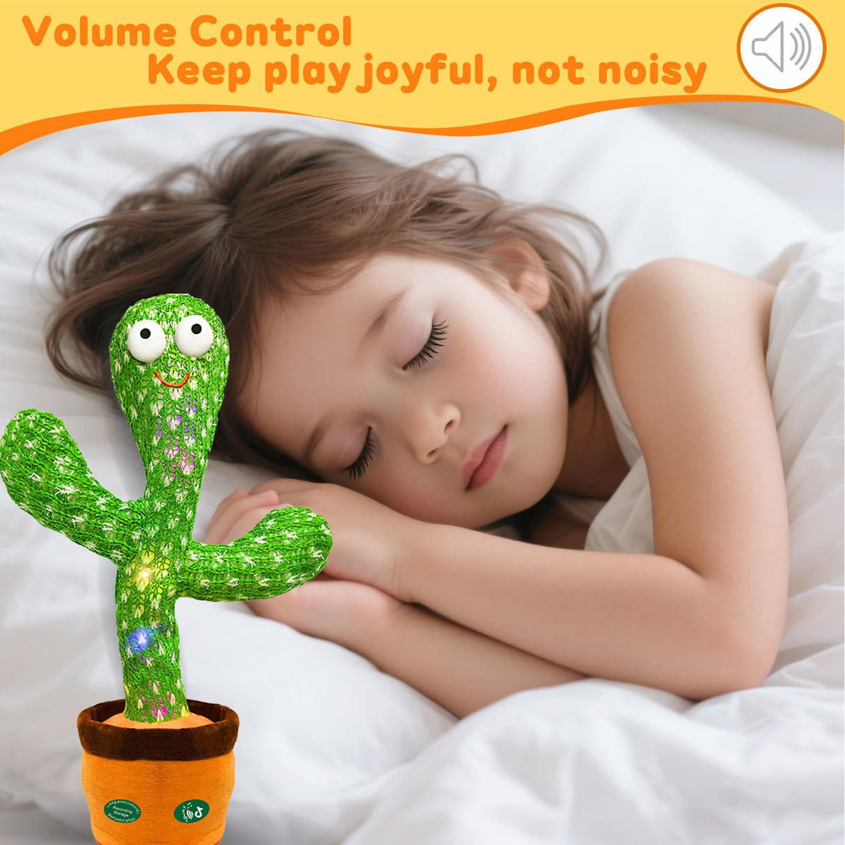 Hunfur Christmas Dancing Talking Cactus Toy Mimics Back, Cactus Baby Toy Singing Mimicking Repeating Recording, Silly Sunny The Cactus with 3xAA Battery