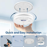 10-Year Battery Smoke and Carbon Monoxide Detector 2-in-1 with Digital Display, 85dB Visual & Audible Alarm, Easy Setup for Living Room,Camper,RV, Brings Peace of Mind