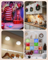 Puck Lights with Remote, Rechargeable 13 RGB Colors Tap Lights, 3 Pack