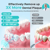 COSLUS Water Dental Flosser Pick for Teeth: 4 Modes Cordless Portable 300ML Larger Tank Water Teeth Cleaner IPX7 Waterproof Flossing Cleaning Picks for Home Travel White C30(FC5360)
