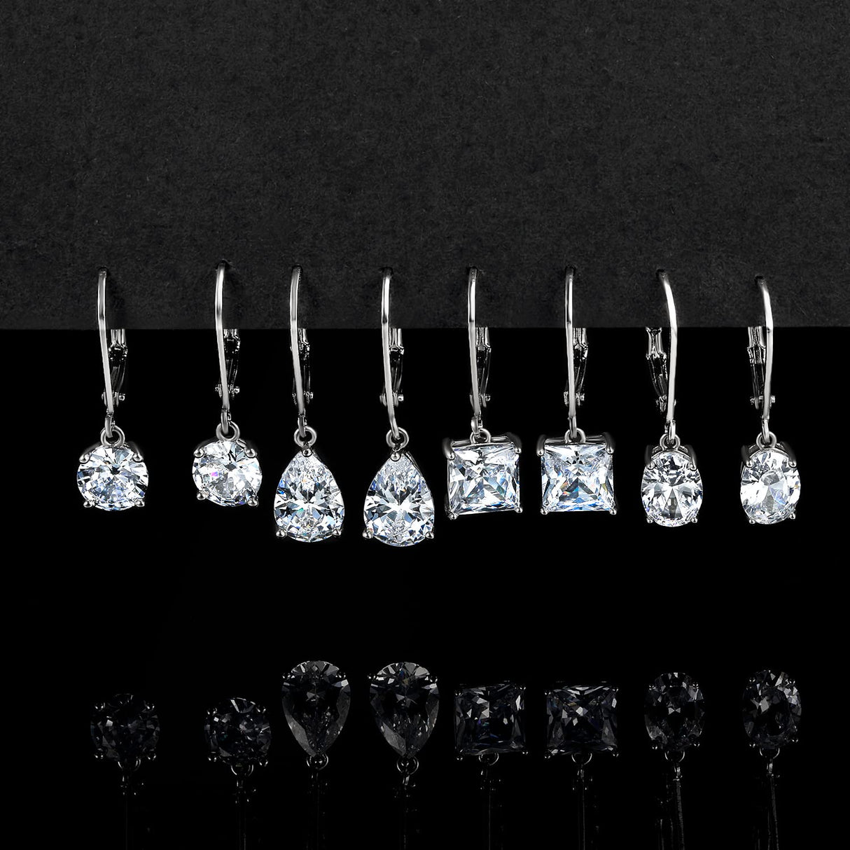 MDFUN Dangle Earrings for Women Teardrop,Round,Oval & Square
