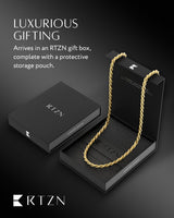 RTZN® Rope Chain for Men – 4mm 18K Gold Mens Rope Chain – Premium Stainless Steel Necklace for Men – Non-Tarnish & Waterproof Gold Mens Chain Necklaces (20'' Inches)