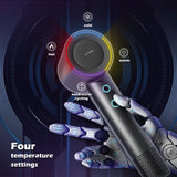 Hair Dryer, Professional High Speed Ionic Blow Dryer with 75m/s Airflow Speed, 110,000 RPM Brushless Motor, Fast Drying Lightweight Travel Hairdryer, 4 Temperature Settings, Low Noise Magnetic Nozzle