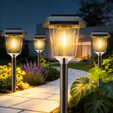 Ruboliy 16Pack Solar Outdoor Lights, Solar Landscape Lighting for Path Walkway Lawn Garden Yard Outside Décor, Black