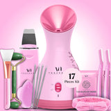 Facial Steamer Spa Kit with Complimentary 17 Skin Care Tools | Face Steamer for Facial Deep Cleaning with Towel Warmer & Humidifier Mode| Self Care Spa Gifts for Women, Mothers Day Gifts for Mom