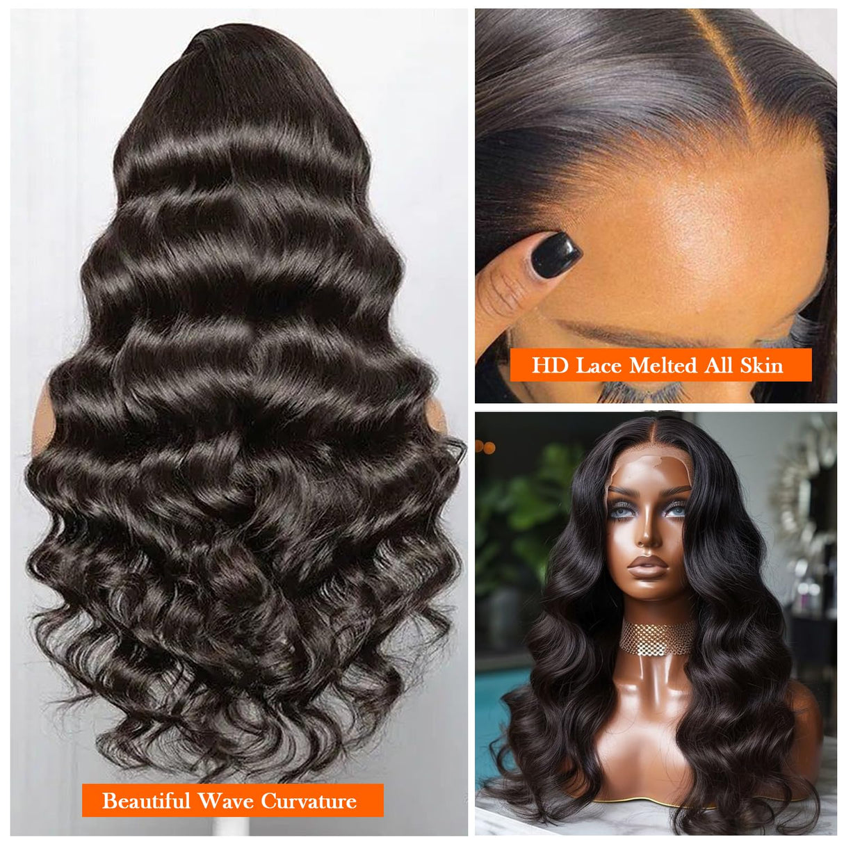jianjin 28 Inch Body Wave Lace Front Wigs Human Hair 13x4 HD Transparent Lace Frontal Wigs Human Hair 180% Density Glueless Wigs Pre Plucked With Natural Hairline For Black Women