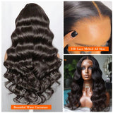 jianjin 28 Inch Body Wave Lace Front Wigs Human Hair 13x4 HD Transparent Lace Frontal Wigs Human Hair 180% Density Glueless Wigs Pre Plucked With Natural Hairline For Black Women