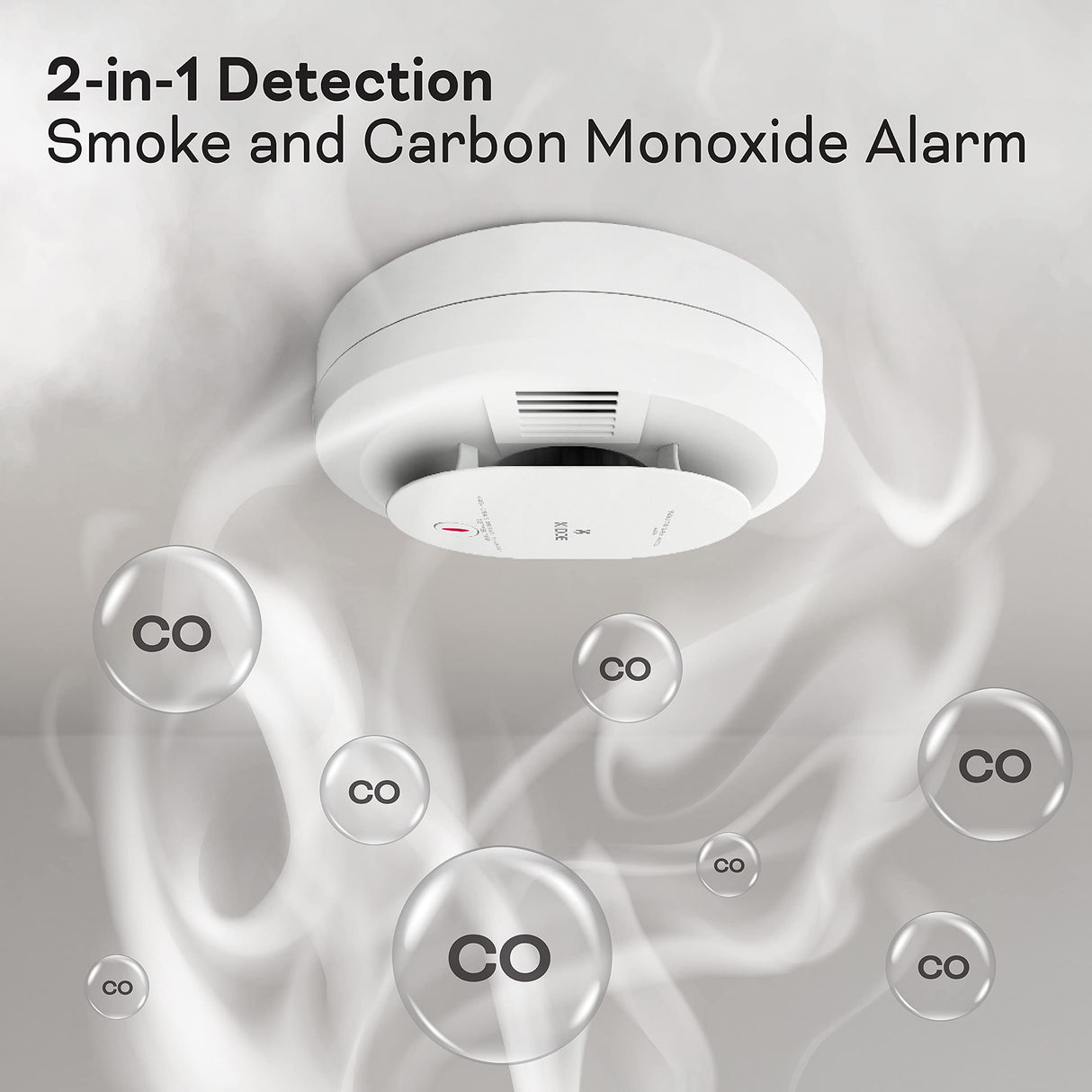 Kidde Smoke Detector, 10-Year Battery, LED Indicators, Replacement Alert, Test-Reset Button & Smoke & Carbon Monoxide Detector, AA Battery Powered, LED Warning Light Indicators
