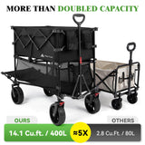 Hikenture Double Decker Wagon, 400L Extra Large Beach Wagon with Big Wheels