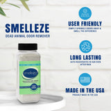SMELLEZE Natural Dead Animal Odor Removal 2 lbs Powder: Eliminate Dead Rat, Mice, Squirrel, Chipmunk, Raccoon & Bat Smell. Safe for Indoor & Outdoor Use
