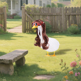 MuMyer 4 Pcs Porch Goose Wigs, Funny Lawn Porch Goose Statue Braid Wig with Hair Clips and Sunglasses for Outdoor Garden Patio Yard Goosey Decoration