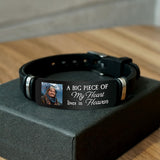 UDonCoo Custom Photo Bracelet with Name – Personalized Silicone Bracelet for Family, Friends, Memorial or Birthday Gift (Black)