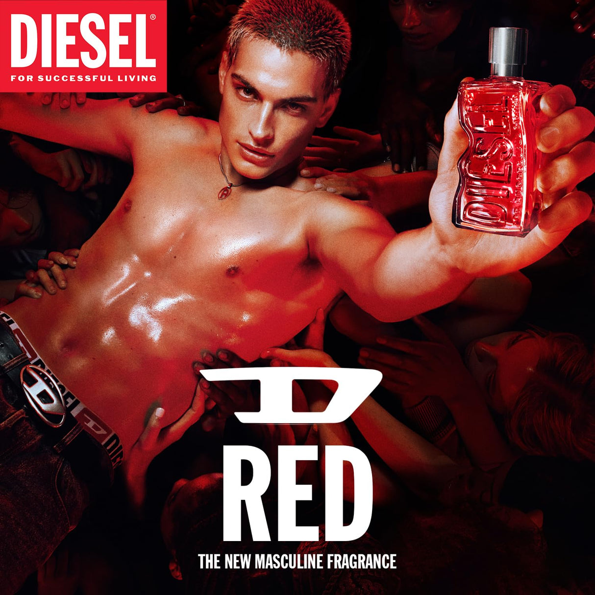 DIESEL D RED, Eau de Parfum for Men, Fougere & Aromatic With Notes of Red Grapefruit, Lavender & Sandalwood, 1 Fl. Oz.