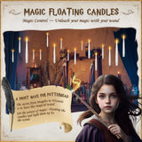 TLPUHU Floating Candles with Wand 20PCs -Halloween Magic Hanging Flameless Candles Taper Candles with Remote for Christmas Window Home Bedroom Birthday Party Decorations