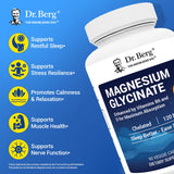 Dr. Berg Maximum Strength 4-in-1 Chelated Magnesium Glycinate with Clean, Potent & Pure Ingredients | 4X Lab-Tested & Verified | USA Formulated Magnesium Supplement Capsules | 90 Capsules