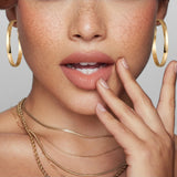 Jewlpire 14K Gold Plated Hoop Earrings for Women, Lightweight 14K Gold Plated Hoops Earring, 5mm Width Medium Hoops Earrings for Women Trendy 40 mm