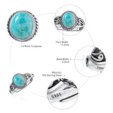 AVECON Adjustable Turquoise Rings for Women, Size 6-9