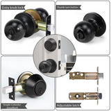Front Door Lock Set Exterior Door Lock Set with Deadbolt, Single Cylinder Deadbolt Lock and Door Knob Set, Keyed Alike,Matte Black Door Knob and Deadbolt Set(4Pack Set)