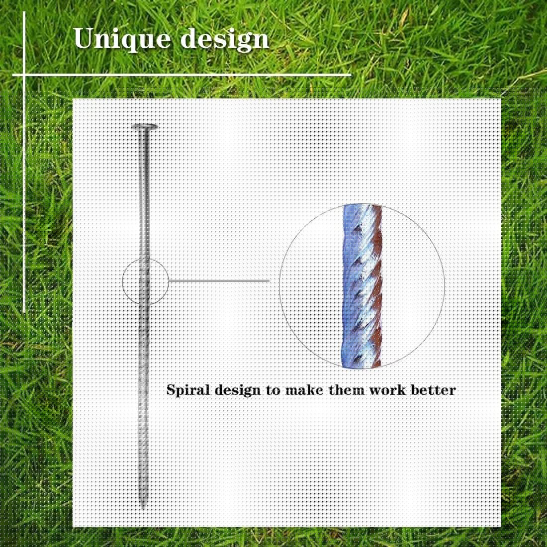 Uitose 14 Count Outdoor Rv Rug Stakes, Stainless Steel Spiral Patio Mats Stakes, Used for Fixing Rugs, Tents, Tarps, and RV Mats，Rv Camping Accessories for Outside,Camper Must Haves