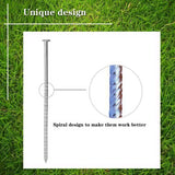 Uitose 14 Count Outdoor Rv Rug Stakes, Stainless Steel Spiral Patio Mats Stakes, Used for Fixing Rugs, Tents, Tarps, and RV Mats，Rv Camping Accessories for Outside,Camper Must Haves