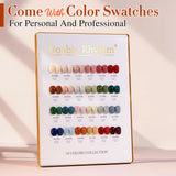 Double Rhythm 28Pcs 0.5Oz Gel Nail Polish Set Same Color Same Bottle Soak Off Gel Polish Kit Nail Art Manicure Salon DIY at Home for Women (Burgundy Green Collection-T24-1)